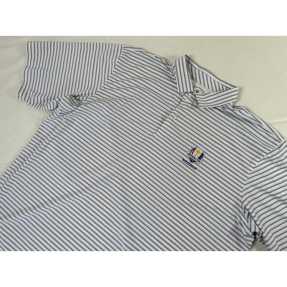 Fairway & Greene Tech Men's 2XL Ryder Cup 2012 Medinah Striped Golf Polo XXL